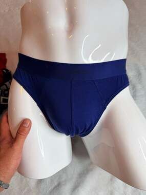 Rounderwear Men's Cotton Stretch Briefs Dark Blue Size Large RWC04